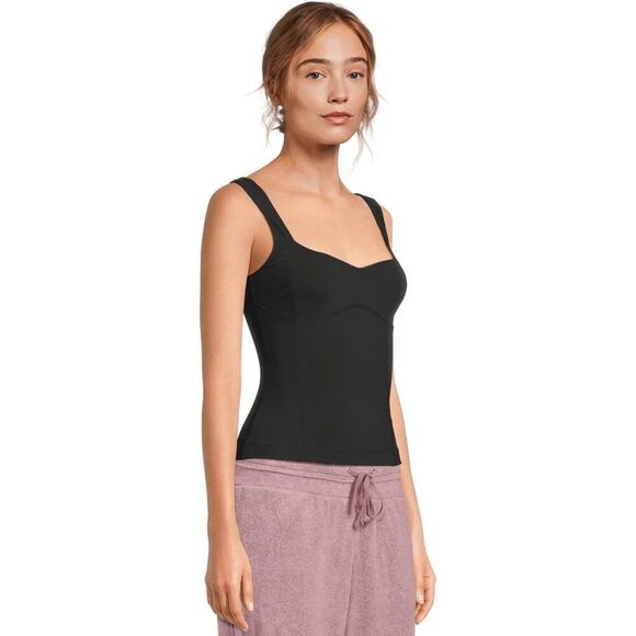 Free People Black Somewhere Sometime Cami Stretch Tank Top Med NWOT - Picture 6 of 8